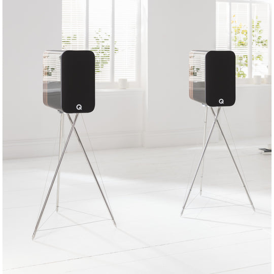 Q Acoustics Concept 300 Black / Rosewood grille on lifestyle