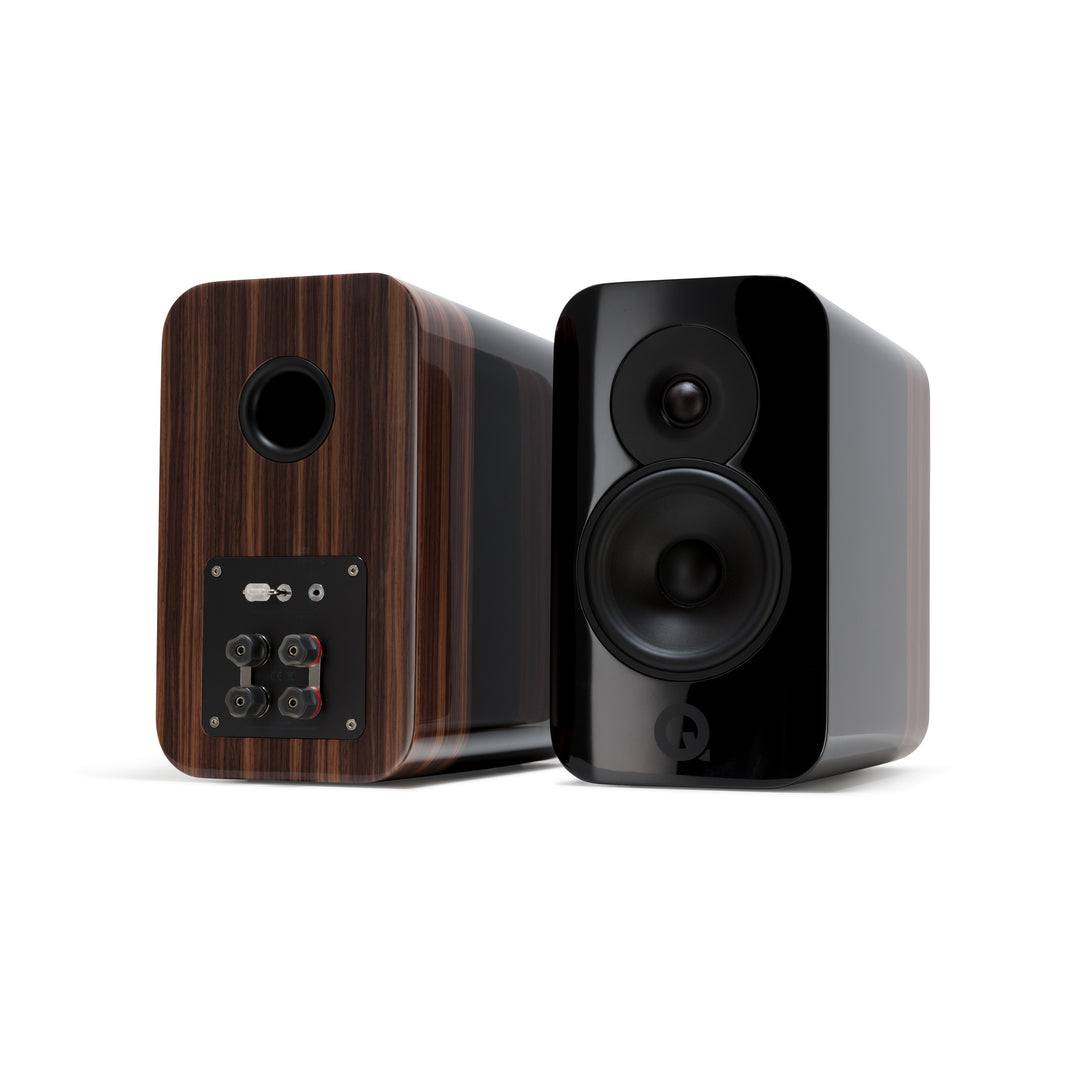 Q Acoustics Concept 300 Black / Rosewood grille off front pair